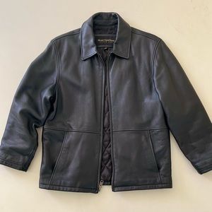 Andrew Marc Mens' Black Leather Jacket - Small